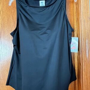 Lands' End Asymmetrical Black Tank/tankini Top